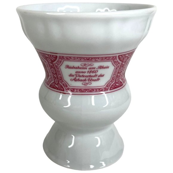 Vintage Hohr RASTAL Grenzhausen German Cup Beer Mug White Red Porcelain Vase - Picture 9 of 13